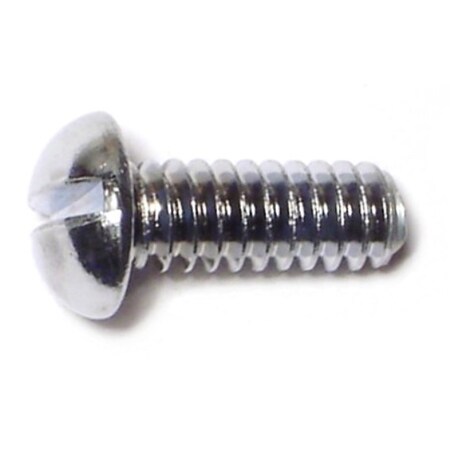 Midwest Fastener #10-24 x 1/2 in Slotted Round Machine Screw, Chrome Plated Steel, 36 PK 61531